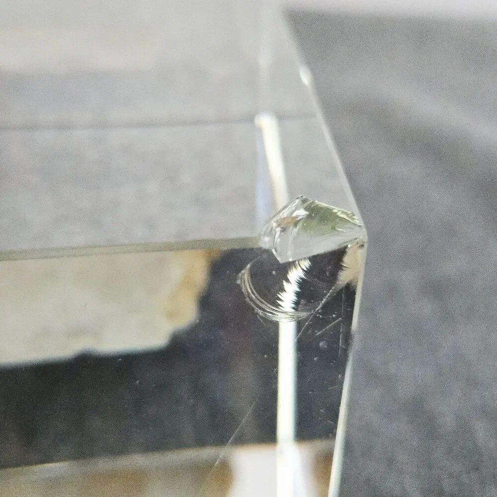 Clear Quartz Crystal Geode Mineral Specimen Display Piece on Cube Base READ